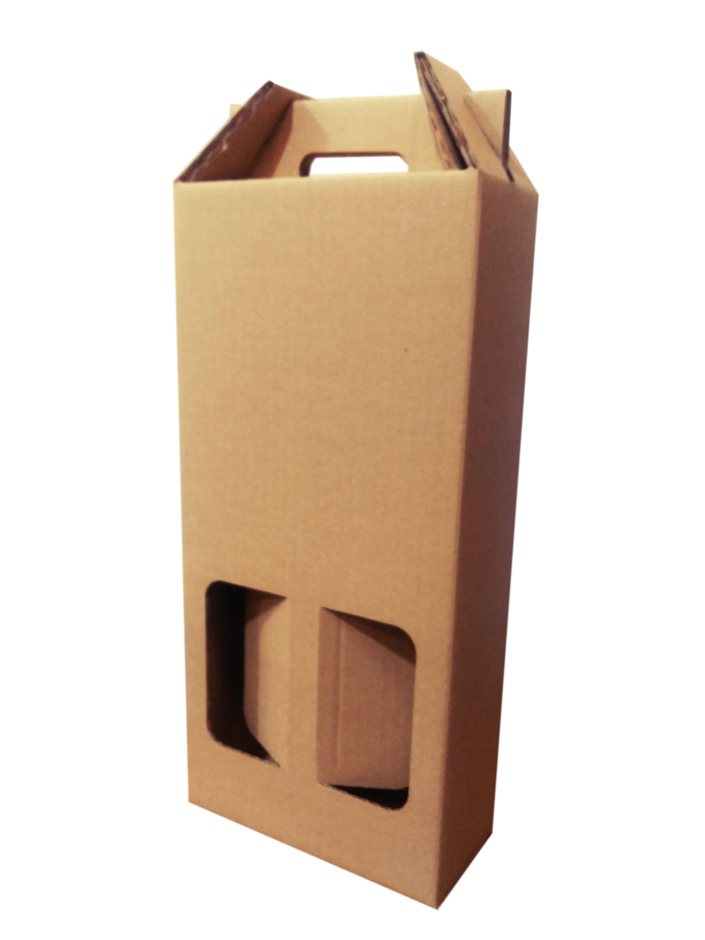 Caja - Estuche 2 botellas kraft (Pack 10 unidades)