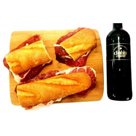 2 Bocadillos Jamón Ibérico + Bot. Vino