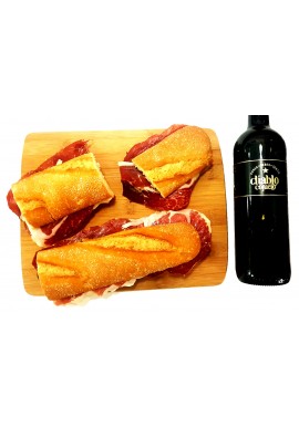 2 Bocadillos Jamón Ibérico + Bot. Vino